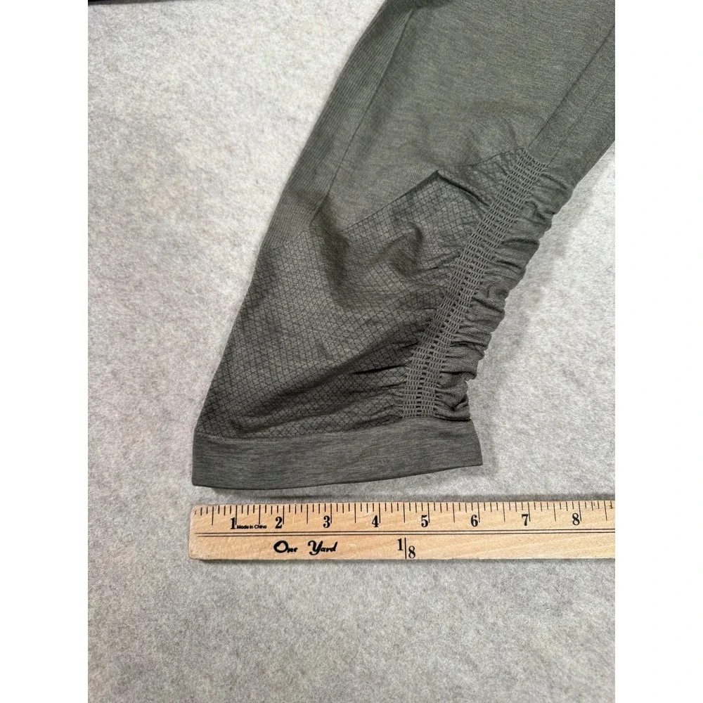 Lululemon Leggings Womens 8 Gray Capri Ruched Sides High Rise Yoga Athletic Gym
